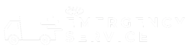 Emergency HVAC service truck icon with text emphasizing 24/7 emergency service for heating and cooling needs in Highland Village, TX.