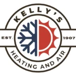 Kelly's Heating and Air logo featuring a snowflake and sun symbol, representing HVAC services for maintaining comfort in homes.