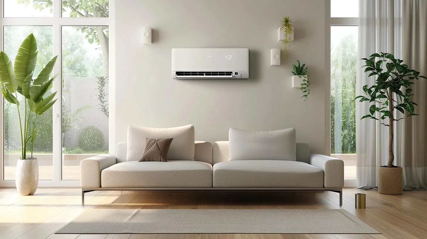 an air conditioner in a nice living room