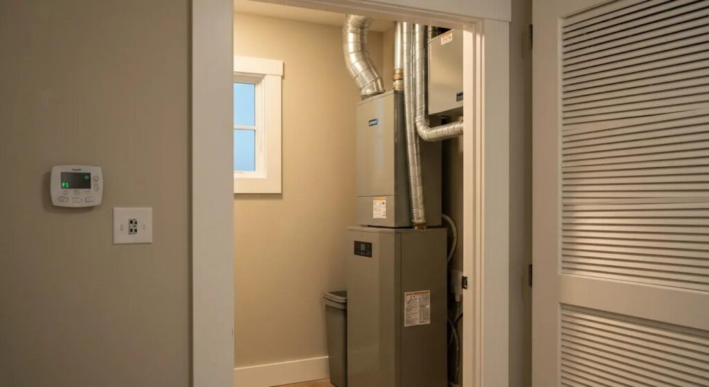 Modern HVAC system in a residential setting, highlighting its importance for home comfort