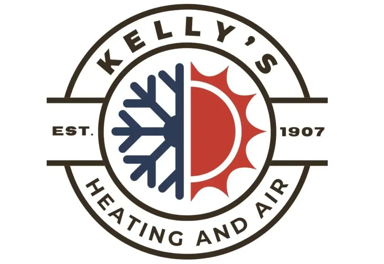 Kelly's Heating and Air logo featuring a snowflake and sun symbol, representing HVAC services established in 1907.