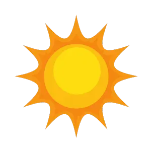 Sun icon representing summer heat, emphasizing the importance of air conditioning maintenance in Lewisville, Texas.