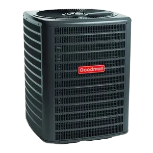Goodman 40-ton split heat pump for efficient home heating and cooling.