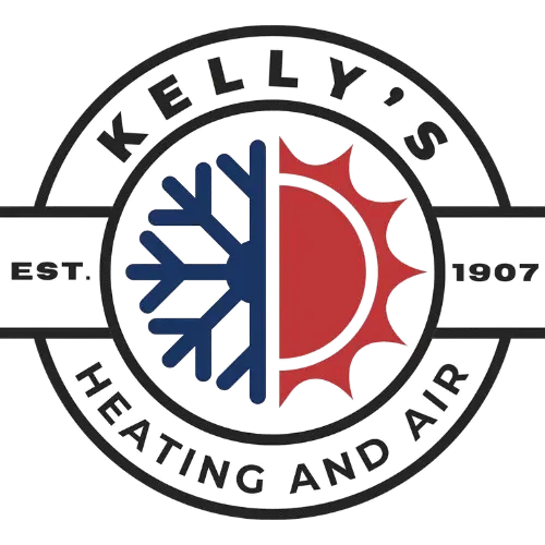 Kelly's Heating and Air logo featuring a snowflake and sun symbolizing heating and cooling services, established since 1907.